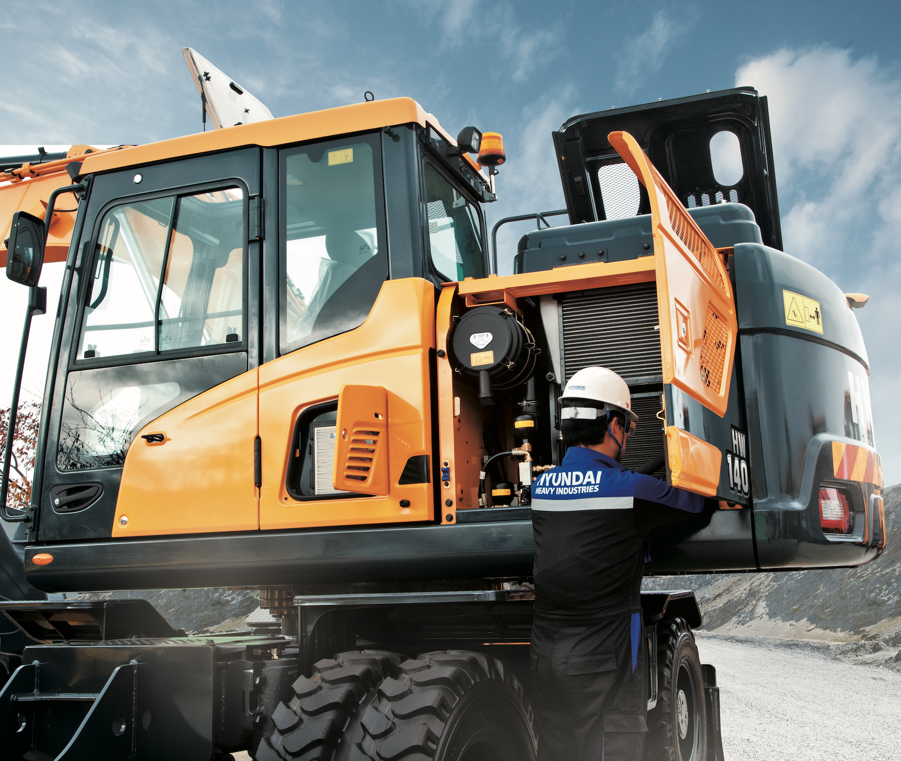 Hyundai HW 150A Wheeled Excavator Big Power in Small Spaces