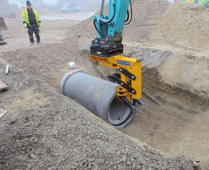 Probst Concrete Pipe Lifter - Handling & Laying